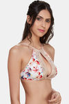 InnerSense Organic & Antimicrobial Double Layered Wirefree Removable Cookie Bralette - Floral Peach — thumbnail 2