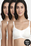 InnerSense Organic Cotton Anti Microbial Soft Nursing Bra With Removable Pads (Pack Of 3) - Multicolor — thumbnail 1