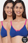InnerSense Organic Anti Microbial Laced Soft Nursing Bra (Pack Of 2) - Blue — thumbnail 1