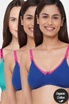 InnerSense Organic Anti Microbial Laced Soft Nursing Bra (Pack Of 3) - Multicolor — thumbnail 1