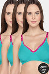 InnerSense Organic Anti Microbial Laced Soft Nursing Bra (Pack Of 3) - Multicolor — thumbnail 1