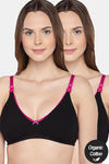 InnerSense Organic Anti Microbial Laced Soft Nursing Bra (Pack Of 2) - Black — thumbnail 1