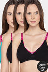 InnerSense Organic Anti Microbial Laced Soft Nursing Bra (Pack Of 3) - Multicolor — thumbnail 1
