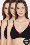 InnerSense Organic Anti Microbial Laced Soft Nursing Bra (Pack Of 3) - Multicolor — thumbnail 1