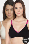 InnerSense Organic Anti Microbial Laced Soft Nursing Bra (Pack Of 2) - Multicolor — thumbnail 1