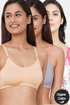 Inner Sense Organic Anti Microbial Soft Nursing Bra (Pack Of 3) - Multicolor — thumbnail 1