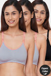 Inner Sense Organic Anti Microbial Soft Nursing Bra (Pack Of 3) - Multicolor — thumbnail 1