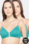 Inner Sense Organic Anti Microbial Soft Nursing Bra (Pack Of 2) - Green — thumbnail 1