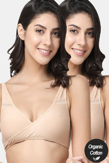 InnerSense Organic Anti Microbial Sleeping / Feeding Bra (Pack Of 2) - Skin