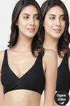 InnerSense Organic Anti Microbial Sleeping / Feeding Bra (Pack Of 2) - Black — thumbnail 1