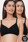 InnerSense Organic Anti Microbial Padded Nonwired Feeding Bra - Black — thumbnail 1