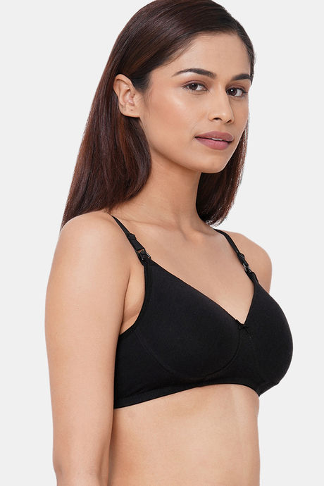 InnerSense Organic Anti Microbial Padded Nonwired Feeding Bra - Black — image 3