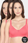 InnerSense Organic Cotton Anti Microbial Seamless Side Support Bra (Pack Of 3) - Multicolor — thumbnail 1