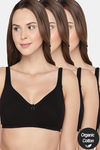 InnerSense Organic Cotton Anti Microbial Seamless Side Support Bra (Pack Of 3) - Multicolor — thumbnail 1