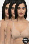 InnerSense Organic Cotton Anti Microbial Seamless Side Support Bra (Pack Of 3) - Multicolor — thumbnail 1