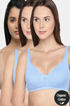 InnerSense Organic Cotton Anti Microbial Seamless Side Support Bra (Pack Of 3) - Multicolor — thumbnail 1