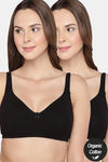 InnerSense Organic Cotton Anti Microbial Seamless Side Support Bra (Pack Of 2) - Black — thumbnail 1