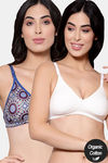 InnerSense Organic Cotton Anti Microbial Backless Non-Padded Seamless Bra (Pack Of 2) - Multicolor — thumbnail 1