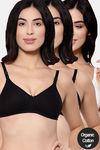 InnerSense Organic Cotton Anti Microbial Backless Non-Padded Seamless Bra (Pack Of 3) - Multicolor — thumbnail 1