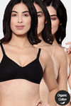 InnerSense Organic Cotton Anti Microbial Backless Non-Padded Seamless Bra (Pack Of 3) - Multicolor — thumbnail 1