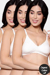 InnerSense Organic Cotton Anti Microbial Backless Non-Padded Seamless Bra (Pack Of 3) - Multicolor — thumbnail 1