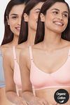 InnerSense Double Layered Non Wired Full Coverage Maternity / Nursing Bra (Pack of 3) - Multicolor — thumbnail 1