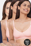 InnerSense Double Layered Non Wired Full Coverage Maternity / Nursing Bra (Pack of 3) - Multicolor — thumbnail 1