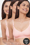 InnerSense Double Layered Non Wired Full Coverage Maternity / Nursing Bra (Pack of 3) - Multicolor — thumbnail 1