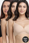 InnerSense Padded Non Wired Full Coverage Maternity / Nursing Bra (Pack of 3) - Multicolor — thumbnail 1