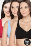 InnerSense Double Layered Non Wired Full Coverage T-Shirt Bra (Pack of 3) - Multicolor — thumbnail 1