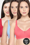 InnerSense Double Layered Non Wired Full Coverage T-Shirt Bra (Pack of 3) - Multicolor — thumbnail 1
