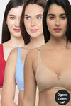 InnerSense Double Layered Non Wired Full Coverage T-Shirt Bra (Pack of 3) - Multicolor — thumbnail 1