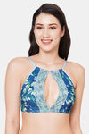 InnerSense Padded Non Wired 3/4Th Coverage Cage Bra - Green Print — thumbnail 1