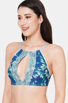 InnerSense Padded Non Wired 3/4Th Coverage Cage Bra - Green Print — thumbnail 3
