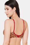 InnerSense Double Layered Non-Wired Full Coverage Minimiser Bra - Red Print — thumbnail 2