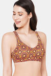 InnerSense Double Layered Non-Wired Full Coverage Minimiser Bra - Red Print — thumbnail 4