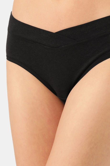 InnerSense Anti Microbial Medium Rise Full Coverage Bikini Panty (Pack of 2) - Pink Black — image 6