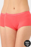 InnerSense Anti Microbial Medium Rise Full Coverage Boyshort (Pack of 2) - Pink — thumbnail 1