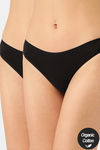 InnerSense Anti Microbial Medium Rise Thong (Pack of 2) - Black — thumbnail 1