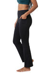 Inner Sense Recycled Polyester High Waist Track Pants - Black — thumbnail 3