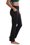 Inner Sense Recycled Polyester High Waist Track Pants - Black — thumbnail 4