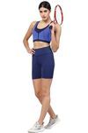 Inner Sense Recycled Polyester High Waist Sports Shorts - Navy — thumbnail 2