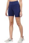 Inner Sense Recycled Polyester High Waist Sports Shorts - Navy — thumbnail 4