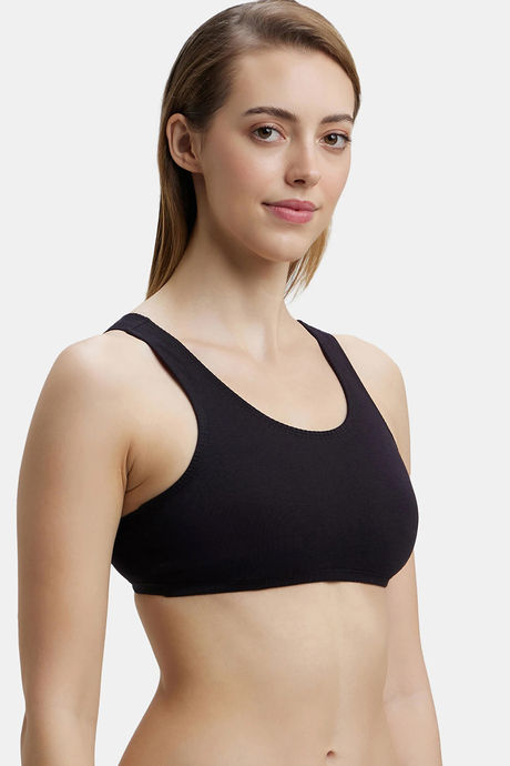 

Jockey Cotton Low Impact Sports Bra Black, Blacks