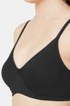 Juliet Double Layered Non Wired Medium Coverage T-Shirt Bra - Black — thumbnail 5