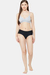 Juliet Double Layered Non Wired Medium Coverage T-Shirt Bra - Grey Melange — thumbnail 4