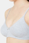 Juliet Double Layered Non Wired Medium Coverage T-Shirt Bra - Grey Melange — thumbnail 6