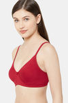 Juliet Double Layered Non Wired Medium Coverage T-Shirt Bra - Maroon — thumbnail 2