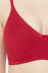 Juliet Double Layered Non Wired Medium Coverage T-Shirt Bra - Maroon — thumbnail 5
