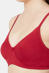 Juliet Double Layered Non Wired Medium Coverage T-Shirt Bra - Maroon — thumbnail 6